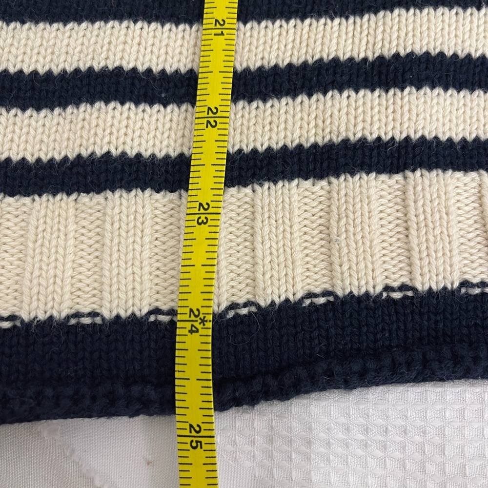 Liz Claiborne Women’s  Nautical Sweater Stripes Blue Ivory Long Sleeves Large - Picture 9 of 9
